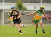 21 July 2012; Michelle Quilty, Kilkenny, in action against Lorraine Keenan, Offaly. All-Ireland Senior Camogie Championship Play-Off, Offaly v Kilkenny, St. Brendan's Park, Birr, Co. Offaly. Picture credit: Daire Brennan / SPORTSFILE