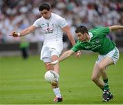 21 July 2012; Mikey Conway, Kildare, in action against Damien Quaid, Limerick. GAA Football All-Ireland Senior Championship Qualifier, Round 3, Kildare v Limerick, O'Moore Park, Portlaoise, Co. Laois. Picture credit: Matt Browne / SPORTSFILE