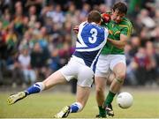 21 July 2012; James Glancy, Leitrim, in action against Kevin Meaney, Laois. GAA Football All-Ireland Senior Championship Qualifier, Round 3, Leitrim v Laois, Sean McDermott Park, Carrick-on-Shannon, Co. Leitrim. Picture credit: David Maher / SPORTSFILE