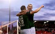 29 September 2017; Garry Buckley, left, is congratulated by his Cork City team-mate Stephen Dooley after scoring their goal during the Irish Daily Mail FAI Cup Semi-Final match between Cork City and Limerick FC at Turner's Cross in Cork. Photo by Stephen McCarthy/Sportsfile