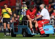 30 September 2017; Jaco Taute of Munster leaves the pitch with an injury during the Guinness PRO14 Round 5 match between Munster and Cardiff Blues at Thomond Park in Limerick. Photo by Brendan Moran/Sportsfile