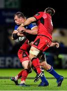 29 September 2017; Rhys Ruddock of Leinster is tackled by Cornell du Preez of Edinburgh during the Guinness PRO14 Round 5 match between Leinster and Edinburgh at the RDS Arena in Dublin. Photo by Brendan Moran/Sportsfile