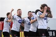 1 October 2017; Sean Hoare celebrates after his Dundalk team-mate Robbie Benson scored their first goal during the Irish Daily Mail FAI Cup semi final match between Dundalk and Shamrock Rovers at Oriel Park in Dundalk. Photo by Stephen McCarthy/Sportsfile