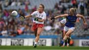 24 September 2017; Emma Jane Gervin of Tyrone in action against Jennifer Grant of Tipperary during the TG4 Ladies Football All-Ireland Intermediate Championship Final match between Tipperary and Tyrone at Croke Park in Dublin. Photo by Brendan Moran/Sportsfile