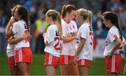 24 September 2017; Tyrone players shake hands with each other after the TG4 Ladies Football All-Ireland Intermediate Championship Final match between Tipperary and Tyrone at Croke Park in Dublin. Photo by Brendan Moran/Sportsfile