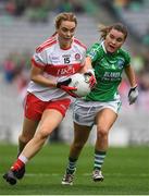 24 September 2017; Ciara McGurk of Derry in action against Naomi McManus of Fermanagh during the TG4 Ladies Football All-Ireland Junior Championship Final match between Derry and Fermanagh at Croke Park in Dublin. Photo by Brendan Moran/Sportsfile