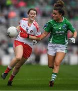 24 September 2017; Annie Crozier of Derry in action against Naomi McManus of Fermanagh during the TG4 Ladies Football All-Ireland Junior Championship Final match between Derry and Fermanagh at Croke Park in Dublin. Photo by Brendan Moran/Sportsfile