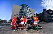 2 October 2017; In attendance at the European Rugby Champions Cup and Challenge Cup 2017/18 season launch for PRO14 clubs at the Convention Centre in Dublin, from left, Ken Owens of Scarlets, Ashley Back of Ospreys, Rory Best of Ulster, Peter O'Mahony of Munster, Stuart Hogg of Glasgow Warriors, Isa Nacewa of Leinster and Dean Budd of Benetton Rugby. Photo by Brendan Moran/Sportsfile