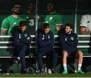 2 October 2017; Republic of Ireland players, from left, Shane Long, Jonathan Hayes and Harry Arter during squad training at the FAI National Training Centre in Abbotstown, Dublin. Photo by Stephen McCarthy/Sportsfile