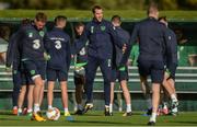 2 October 2017; Republic of Ireland's John O'Shea, centre, during squad training at the FAI National Training Centre in Abbotstown, Dublin. Photo by Piaras Ó Mídheach/Sportsfile