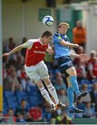 22 July 2012; David McMillan, UCD, in action against Ian Bermingham, St. Patrick's Athletic. Airtricity League Premier Division, UCD v St. Patrick's Athletic, Belfield Bowl, UCD, Belfield, Dublin. Picture credit: Barry Cregg / SPORTSFILE