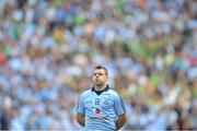 22 July 2012; Dublin's Kevin McManamon stands for the National Anthem. Leinster GAA Football Senior Championship Final, Dublin v Meath, Croke Park, Dublin. Picture credit: Brian Lawless / SPORTSFILE