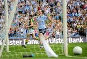 22 July 2012; Denis Bastick, Dublin, celebrates scoring his side's second goal. Leinster GAA Football Senior Championship Final, Dublin v Meath, Croke Park, Dublin. Picture credit: Brian Lawless / SPORTSFILE