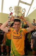22 July 2012; Donegal's Patrick McBrearty celebrates with the Anglo Celt Cup. Ulster GAA Football Senior Championship Final, Donegal v Down, St. Tiernach's Park, Clones, Co. Monaghan. Picture credit: Oliver McVeigh / SPORTSFILE