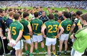 22 July 2012; Meath manager Seamus McEnaney speaks with his players after the match. Leinster GAA Football Senior Championship Final, Dublin v Meath, Croke Park, Dublin. Picture credit: Brian Lawless / SPORTSFILE