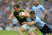 22 July 2012; Jamie Queeney, Meath, in action against Rory O'Carroll, Dublin. Leinster GAA Football Senior Championship Final, Dublin v Meath, Croke Park, Dublin. Picture credit: Brian Lawless / SPORTSFILE