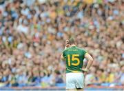 22 July 2012; Meath's Stephen Bray holds his head during the match. Leinster GAA Football Senior Championship Final, Dublin v Meath, Croke Park, Dublin. Picture credit: Brian Lawless / SPORTSFILE