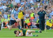 22 July 2012; Donal Keoghan, Meath, in action against Michael Darragh MacAuley, Dublin. Leinster GAA Football Senior Championship Final, Dublin v Meath, Croke Park, Dublin. Picture credit: Brian Lawless / SPORTSFILE