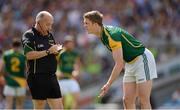 22 July 2012; Meath full back Kevin Reilly appeals to referee Marth Duffy after he had given a free against him early in the game. Leinster GAA Football Senior Championship Final, Dublin v Meath, Croke Park, Dublin. Picture credit: Ray McManus / SPORTSFILE