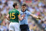 22 July 2012; Stephen Bray, Meath, and Rory O'Carroll, Dublin. Leinster GAA Football Senior Championship Final, Dublin v Meath, Croke Park, Dublin. Picture credit: David Maher / SPORTSFILE