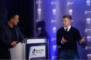 2 October 2017; Bord Gáis Energy Judge Joe Canning, right, is interviewed by Micheál Ó Domhnaill of TG4 at the Bord Gáis Energy Team of the Year Awards in Croke Park. Photo by Piaras Ó Mídheach/Sportsfile