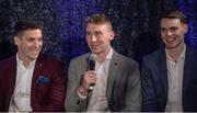 2 October 2017; Award winners, from left, Limerick’s Sean Finn, Kilkenny’s Conor Delaney and Galway's Sean Loftus at the Bord Gáis Energy Team of the Year Awards in Croke Park. Photo by Piaras Ó Mídheach/Sportsfile