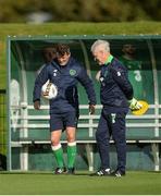 2 October 2017; Republic of Ireland's assistant manager Roy Keane, left, with Séamus McDonagh, goalkeeping coach, during squad training at the FAI National Training Centre in Abbotstown, Dublin. Photo by Piaras Ó Mídheach/Sportsfile