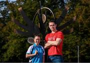 3 October 2017; Dublin footballing legend Dean Rock and Olympian Natalya Coyle call on you to volunteer for the 2018 Special Olympics Ireland Games. Pictured at the announcement is Special Olympics badminton player Rebecha McAuley with Dublin footballer Dean Rock at Special Olympics Ireland in Abbotstown, Dublin. Photo by Eóin Noonan/Sportsfile