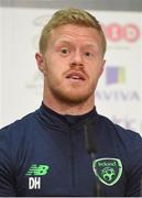 4 October 2017; Republic of Ireland's Daryl Horgan during a press conference at the FAI National Training Centre in Abbotstown, Dublin. Photo by Stephen McCarthy/Sportsfile