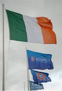 4 October 2017; A general view of the tri-colour flag prior to the UEFA European U19 Championship Qualifier match between Republic of Ireland and Azerbaijan at Regional Sports Centre in Waterford. Photo by Seb Daly/Sportsfile