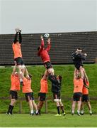 4 October 2017; Munster players, including Jack O'Donoghue, Billy Holland and Robin Copeland during lineout practice at Munster Rugby Squad Training at the University of Limerick in Limerick. Photo by Diarmuid Greene/Sportsfile
