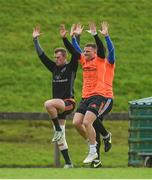4 October 2017; Andrew Conway and Stephen Fitzgerald of Munster during Munster Rugby Squad Training at the University of Limerick in Limerick. Photo by Diarmuid Greene/Sportsfile