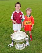 24 July 2012; At the launch of the 2012 GAA Football All-Ireland Series are young players from the Balla GAA Club, and the Castlebar Mitchells GAA Club, with the Sam Maguire Cup. Castlebar Mitchels GAA Club, Elvery's MacHale Park, Castlebar, Co. Mayo. Picture credit: Ray McManus / SPORTSFILE