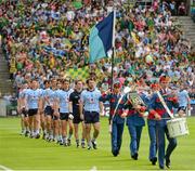 22 July 2012; The Dublin team march behind the Artane School of Music Band during the pre-match parade. Leinster GAA Football Senior Championship Final, Dublin v Meath, Croke Park, Dublin. Picture credit: Ray McManus / SPORTSFILE