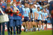 22 July 2012; Dublin goalkeeper Stephen Cluxton and his team-mates during the pre-match parade. Leinster GAA Football Senior Championship Final, Dublin v Meath, Croke Park, Dublin. Picture credit: Brian Lawless / SPORTSFILE