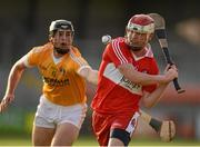 25 July 2012; Shane Farren, Derry, in action against Matthew Donnelly, Antrim. Bord Gáis Energy Ulster GAA Hurling Under 21 Championship Final, Derry v Antrim, Derry v Antrim, Morgan Athletic Grounds, Armagh. Picture credit: Oliver McVeigh / SPORTSFILE