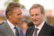 25 July 2012; An Taoiseach Enda Kenny T.D, right, with Senator Eamonn Coghlan at the Morton Pre-Games International Meet. Morton Stadium, Santry, Dublin. Picture credit: Tomas Greally / SPORTSFILE