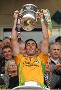 22 July 2012; Rory Kavanagh, Donegal, lifts the Anglo Celt Cup. Ulster GAA Football Senior Championship Final, Donegal v Down, St. Tiernach's Park, Clones, Co. Monaghan. Picture credit: Oliver McVeigh / SPORTSFILE