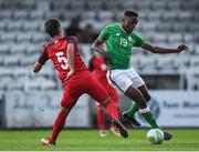 4 October 2017; Jonathan Afolabi of Republic of Ireland in action against Elchin Asadov of Azerbaijan during the UEFA European U19 Championship Qualifier match between Republic of Ireland and Azerbaijan at Regional Sports Centre in Waterford. Photo by Seb Daly/Sportsfile