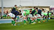 4 October 2017; Republic of Ireland players warm-up prior to the UEFA European U19 Championship Qualifier match between Republic of Ireland and Azerbaijan at Regional Sports Centre in Waterford. Photo by Seb Daly/Sportsfile