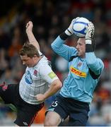 27 July 2012; Andy McNulty, Bohemians, in action against Michael Rafter, Dundalk. Airtricity League Premier Division, Bohemians v Dundalk, Dalymount Park, Dublin. Picture credit: Brian Lawless / SPORTSFILE