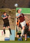 27 July 2012; Peter Hynes, Drogheda United, in action against Daniel Ledwith, UCD. Airtricity League Premier Division, Drogheda United v UCD, Hunky Dorys Park, Drogheda, Co. Louth. Photo by Sportsfile