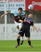 27 July 2012; Paul Crowley, Drogheda United, in action against Chris Lyons, UCD. Airtricity League Premier Division, Drogheda United v UCD, Hunky Dorys Park, Drogheda, Co. Louth. Photo by Sportsfile