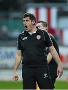 27 July 2012; Derry City manager Declan Devine reacts during the game. Airtricity League Premier Division, Derry City v Shamrock Rovers, Brandywell, Derry. Picture credit: Oliver McVeigh / SPORTSFILE