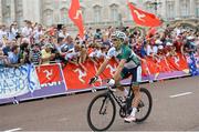 28 July 2012; Ireland's Nicolas Roche passes Buckingham Palace during the Men's Road Race. London 2012 Olympic Games, Road Cycling, The Mall, Westminster, London, England. Picture credit: Brendan Moran / SPORTSFILE