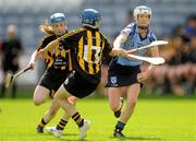28 July 2012; Catriona Power, Dublin, in action against Michelle Quilty, 13, and Mairead Power, Kilkenny. All-Ireland Senior Camogie Championship, Quarter-Final Qualifier, Dublin v Kilkenny, O'Moore Park, Portlaoise, Co. Laois. Picture credit: Pat Murphy / SPORTSFILE