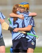 28 July 2012; Dublin's Elaine O'Meara, right, and Arelene Cushen celebrate after the game. All-Ireland Senior Camogie Championship, Quarter-Final Qualifier, Dublin v Kilkenny, O'Moore Park, Portlaoise, Co. Laois. Picture credit: Pat Murphy / SPORTSFILE
