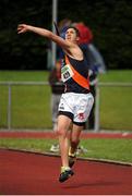 28 July 2012; Stephen Rice, Greystones & District A.C., on his way to winning the Boy's Under-17 Javelin event. Woodie’s DIY Juvenile Track and Field Championships of Ireland, Tullamore Harriers Stadium, Tullamore, Co. Offaly. Picture credit: Tomas Greally / SPORTSFILE