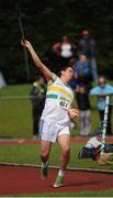 28 July 2012; Aaron Murphy, St. Abbans A.C., Co. Laois, in action during the Boy's Under-17 Javelin event. Woodie’s DIY Juvenile Track and Field Championships of Ireland, Tullamore Harriers Stadium, Tullamore, Co. Offaly. Picture credit: Tomas Greally / SPORTSFILE