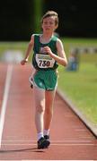 28 July 2012; Dylan Kearns, Killybegs A.C., Co. Donegal, in action during the Boy's Under-14 2,000m Walk event. Woodie’s DIY Juvenile Track and Field Championships of Ireland, Tullamore Harriers Stadium, Tullamore, Co. Offaly. Picture credit: Tomas Greally / SPORTSFILE